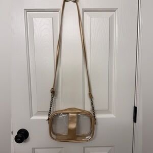NWOT clear & gold concert or stadium crossbody purse